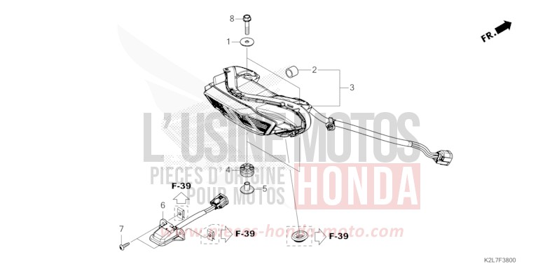 HECKLEUCHTE/KENNZEICHENBELEUCHTUNG von ADV 350 MAT CARNELIAN RED METALLIC (R384) von 2023